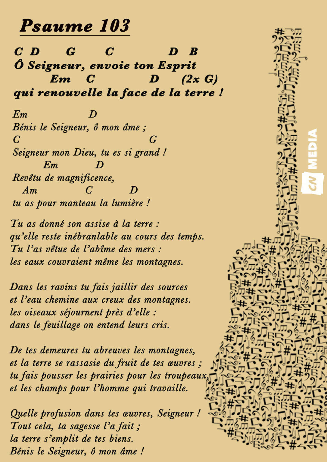 Psaume 103 Ô Seigneur, envoie ton Esprit qui renouvelle la face de la